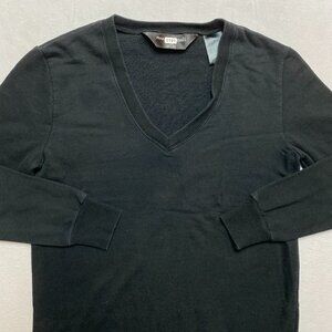 NormaKamali Sweatshirt Women's S Black Long Sleeve Fleece Pullover Tunic